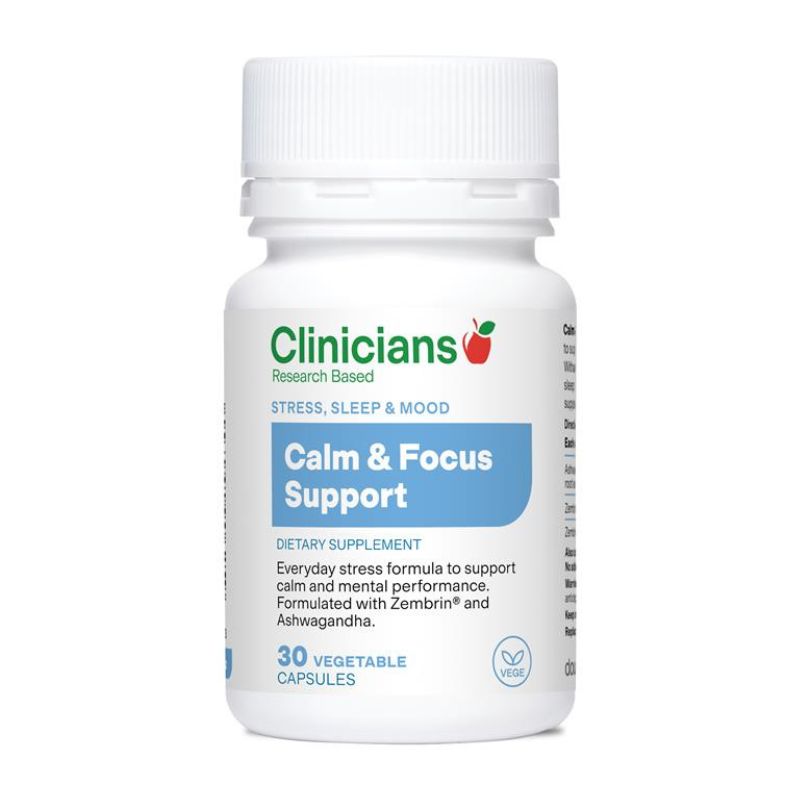Clinicians Calm & Focus Support Capsules 30s
