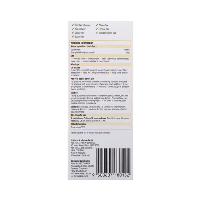 Codral Relief Mucus Cough + Cold 200ml