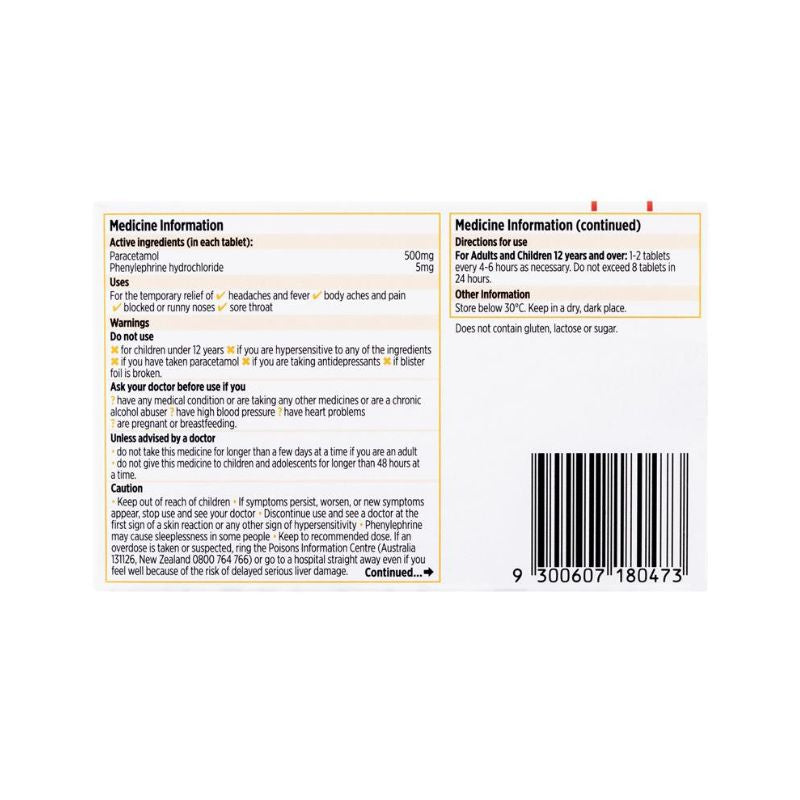 Codral Cold & Flu Tablets 48