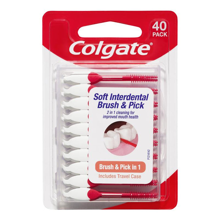 Colgate Soft Interdental Brush and Pick 2in1 + Travel Case