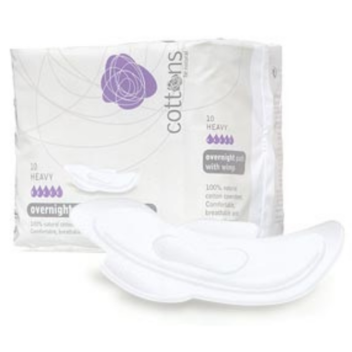 Cottons Overnight Pads with Wings 10 s