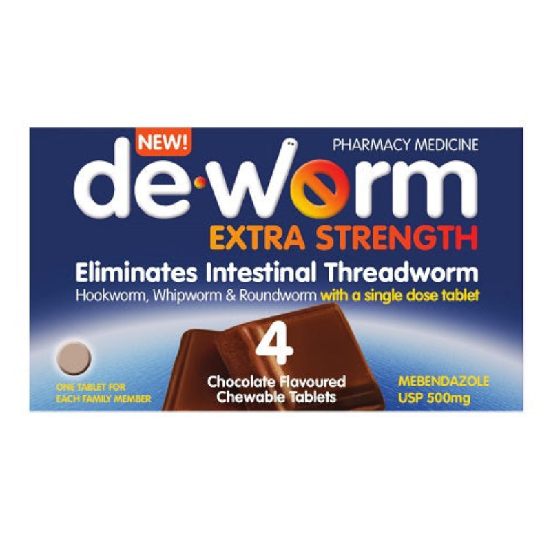 De-Worm 500mg Extra Strength Chocolate Chewable Tablets 4