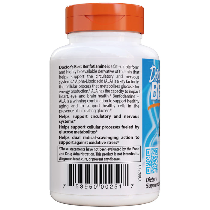 Doctors Best - Benfotiamine 150 + Alpha Lipoic Acid 300 VegeCaps 60