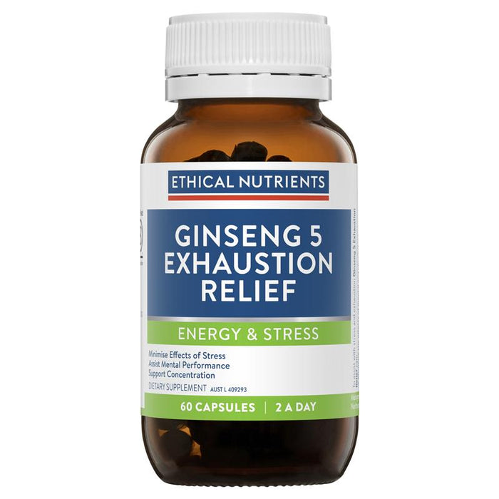 Ethical Nutrients Energy & Stress - Ginseng 5 Exhaustion Relief Capsules 60