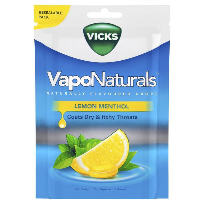 Vicks VapoNaturals Drops 70g - Lemon Menthol