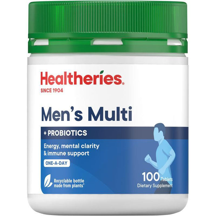 Healtheries Mens Multi + Probiotics One-a-Day Tablets 100