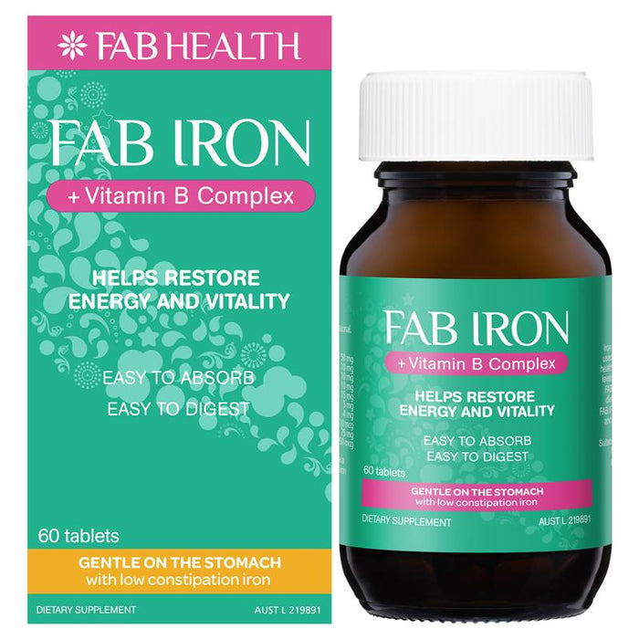 Fab Iron + Vitamin B Complex Tablets 60