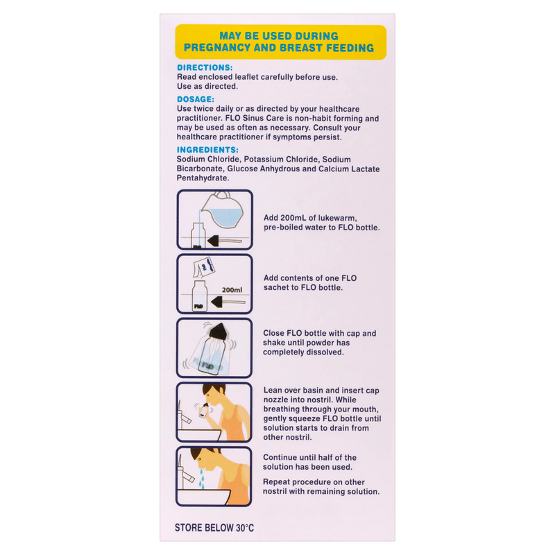 Flo Sinus Care Starter Kit Bottle + Sachets 12x 1.9g