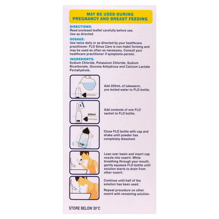 Flo Sinus Care Starter Kit Bottle + Sachets 12x 1.9g