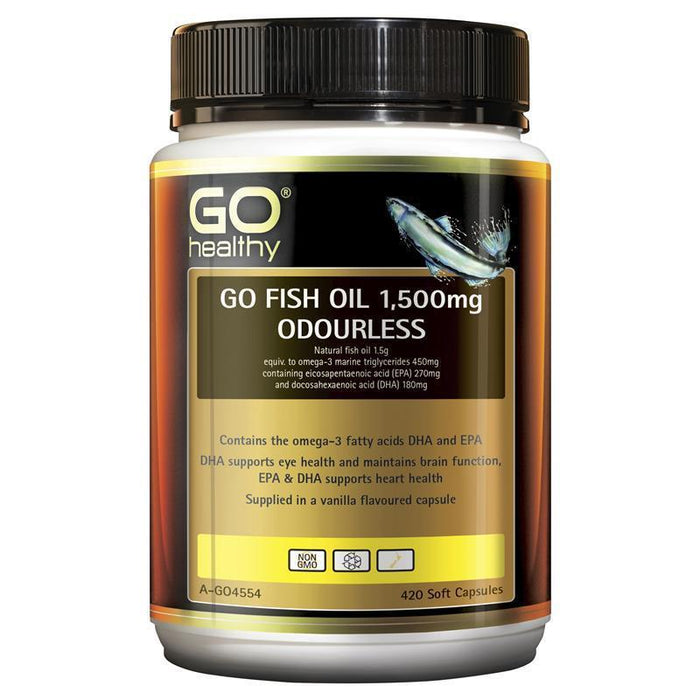 GO Healthy GO Fish Oil 1500mg ODOURLESS Capsules 420