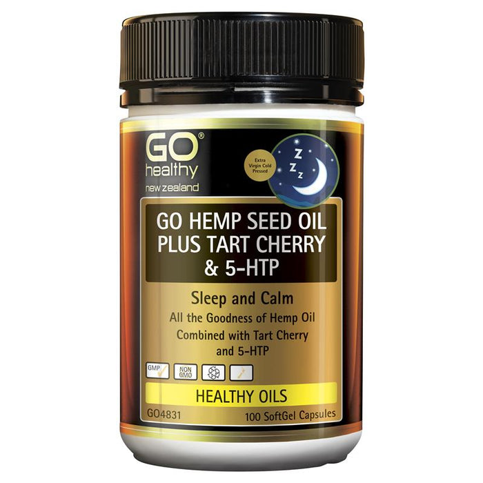 GO Healthy GO Hemp Seed Oil Plus Tart Cherry & 5-HTP Capsules 100