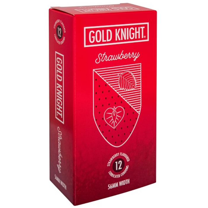 Gold Knight Condoms 56mm 12 Pk Strawberry