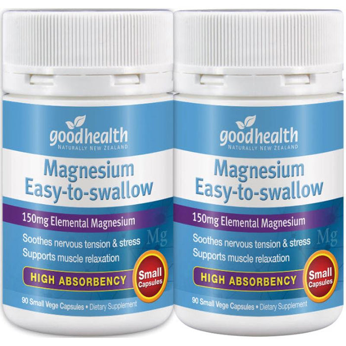 Good Health Magnesium Easy-to-swallow 90s - TWIN Pack Small Capsules 180