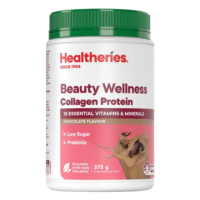 Healtheries Beauty Wellness Collagen Protein Powder 375g - Chocolate