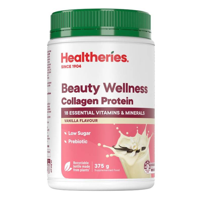 Healtheries Beauty Wellness Collagen Protein Powder 375g - Vanilla