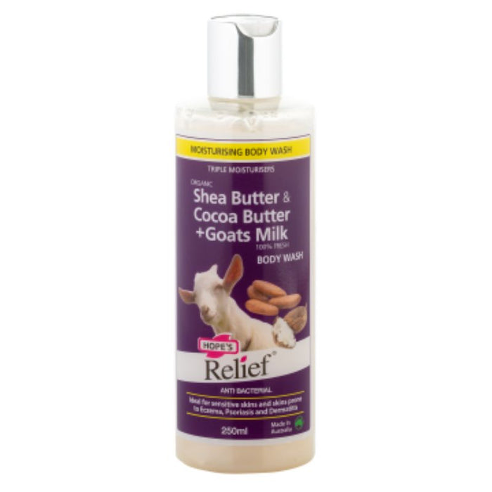 Hopes Relief Moisturising Body Wash Shea, Cocoa + Goats Milk 250ml