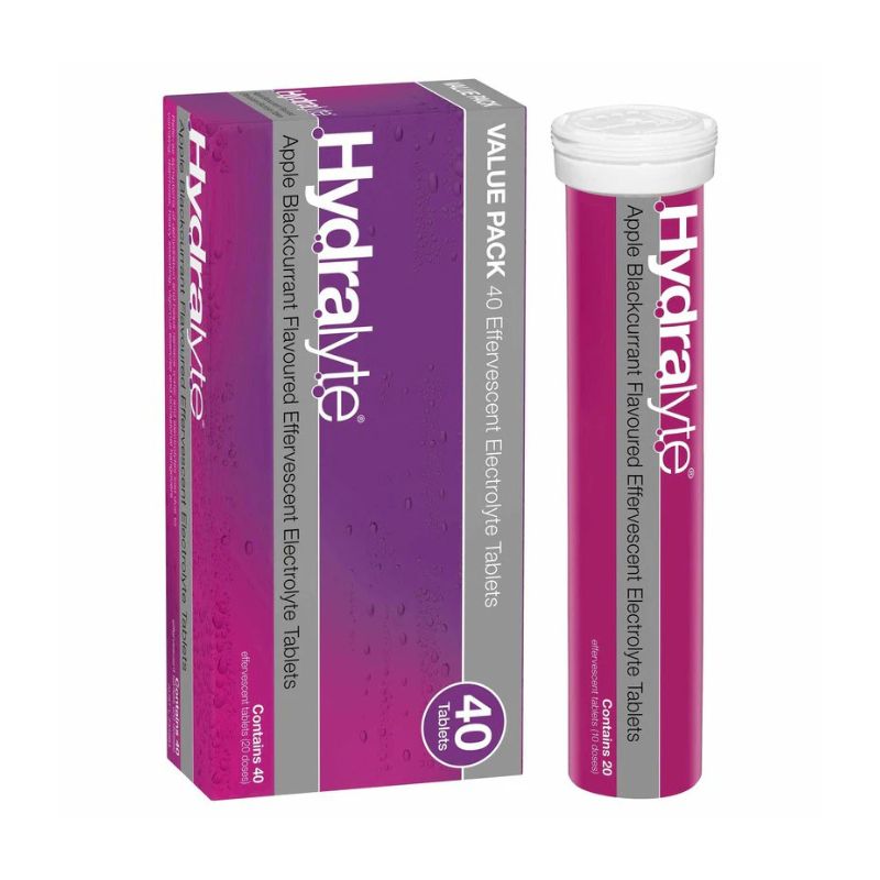Hydralyte Effervescent Tablets Apple Blackcurrant 40s
