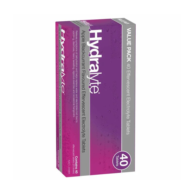 Hydralyte Effervescent Tablets Apple Blackcurrant 40s
