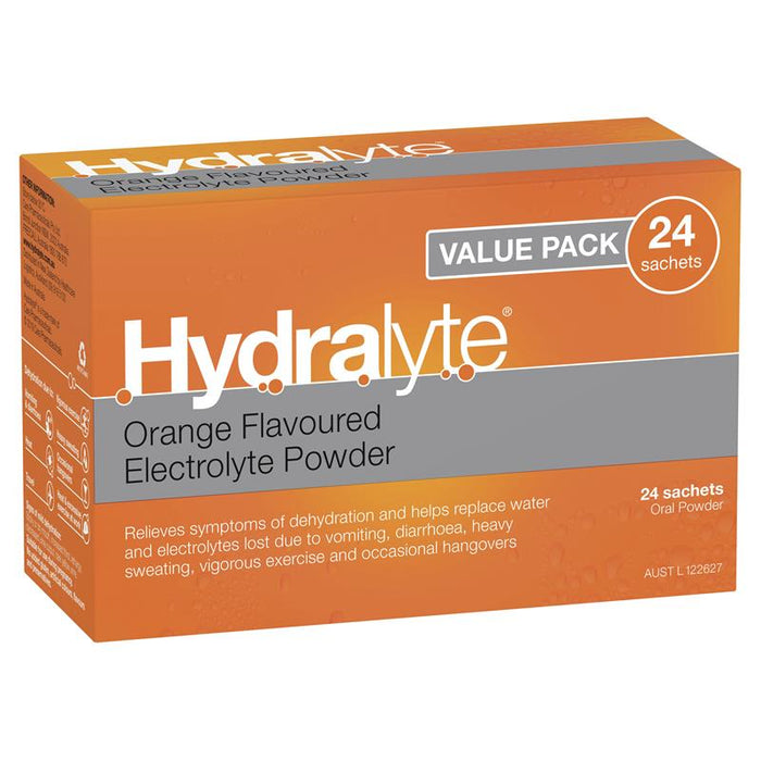 Hydralyte Electrolyte Orange Sachets Value Pack 4.9g x 24