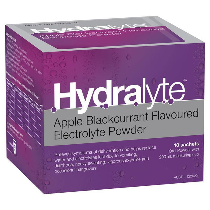 Hydralyte Electrolyte Powder Apple & Blackcurrant Sachets 10 x 5g