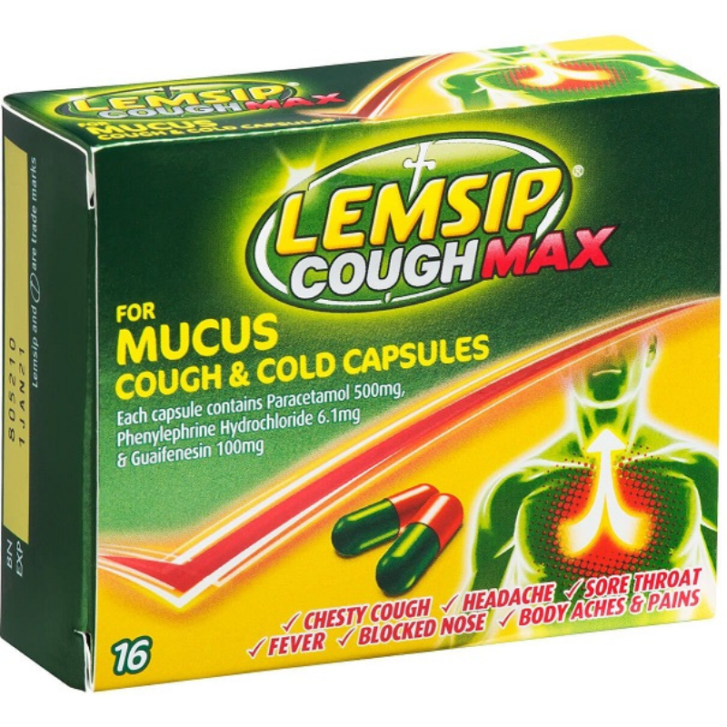 Lemsip Cough Max For Mucus Cough & Cold Capsules 16