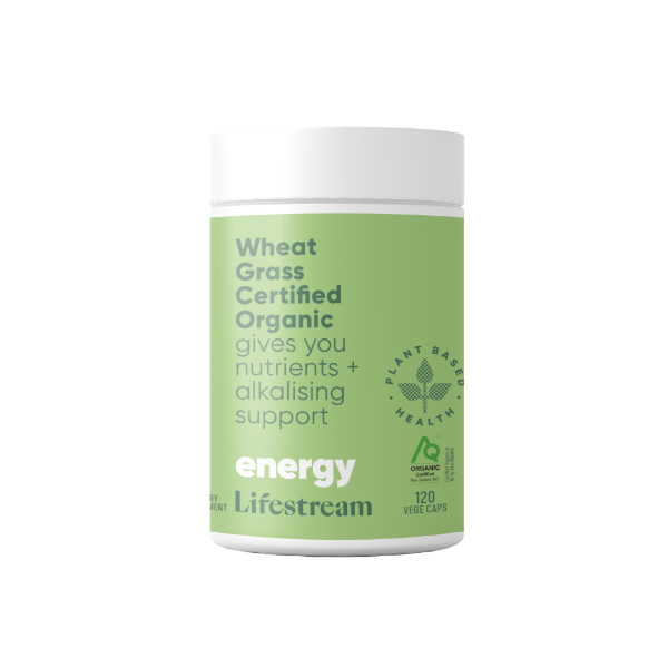 Lifestream Wheat Grass Certified Organic Vege Caps 120