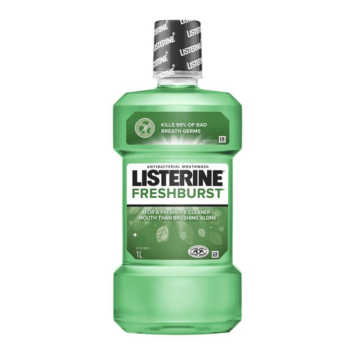 Listerine Fresh Burst Zero Alcohol Antibacterial Mouthwash 1L