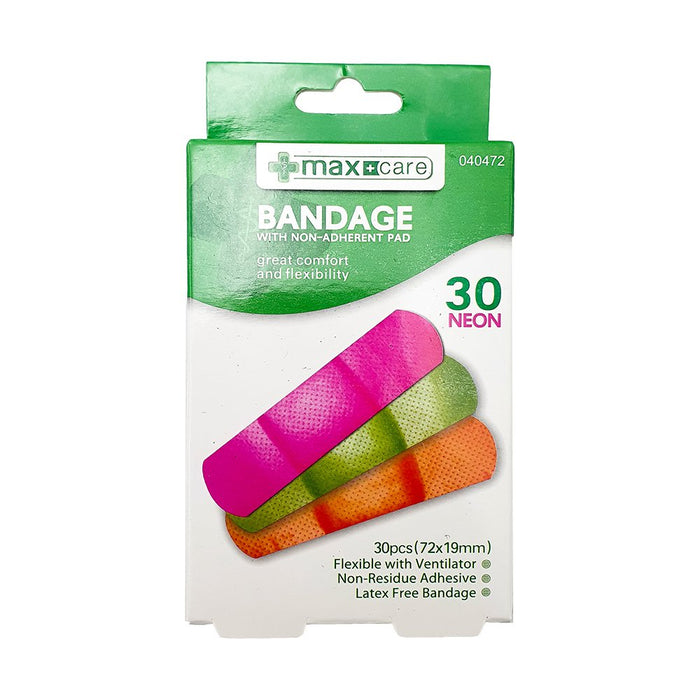 Maxcare Neon Bandages 30pc