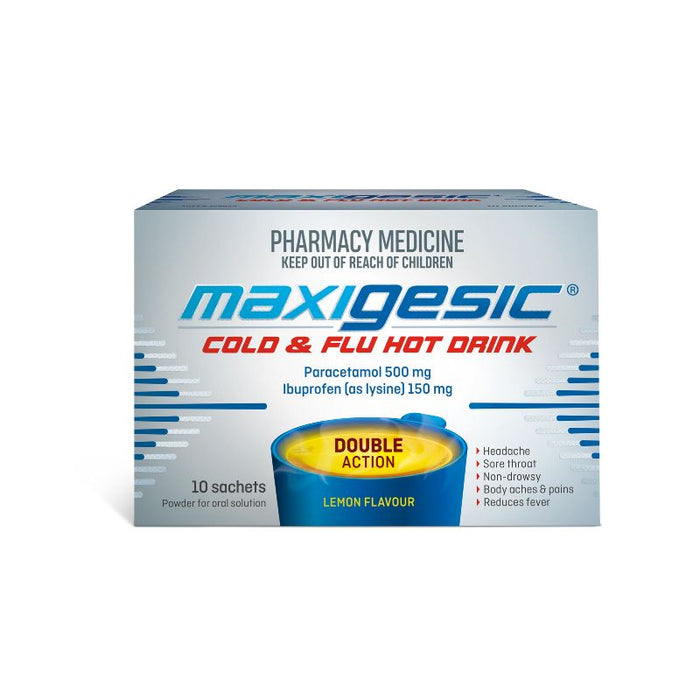 Maxigesic Cold & Flu Hot Drink Sachets 10 - Lemon