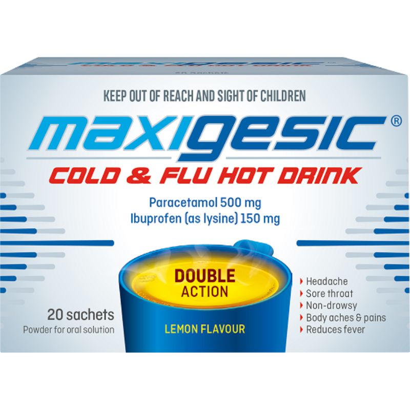 Maxigesic Cold & Flu Hot Drink Sachets 20 - Lemon