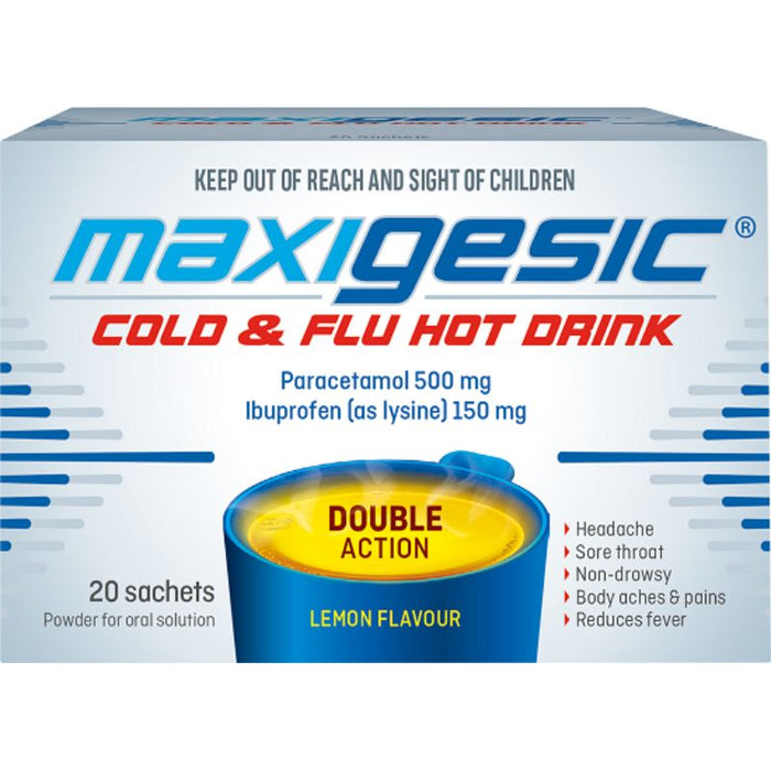 Maxigesic Cold & Flu Hot Drink Sachets 20 - Lemon