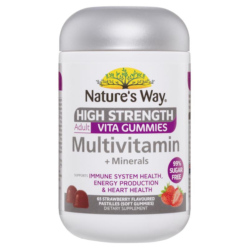 Natures Way NZ - Adult High Strength Vita Gummies Multivitamin + Minerals 65 - Strawberry