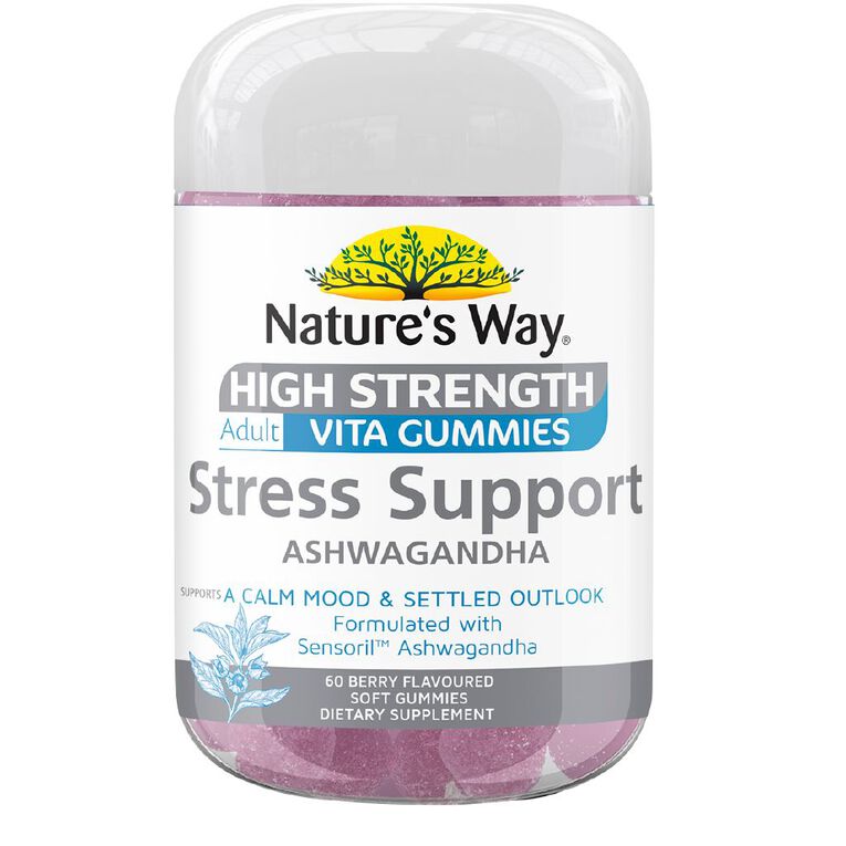 Natures Way NZ - Adult Vita Gummies Stress Support Ashwagandha 60 - Berry