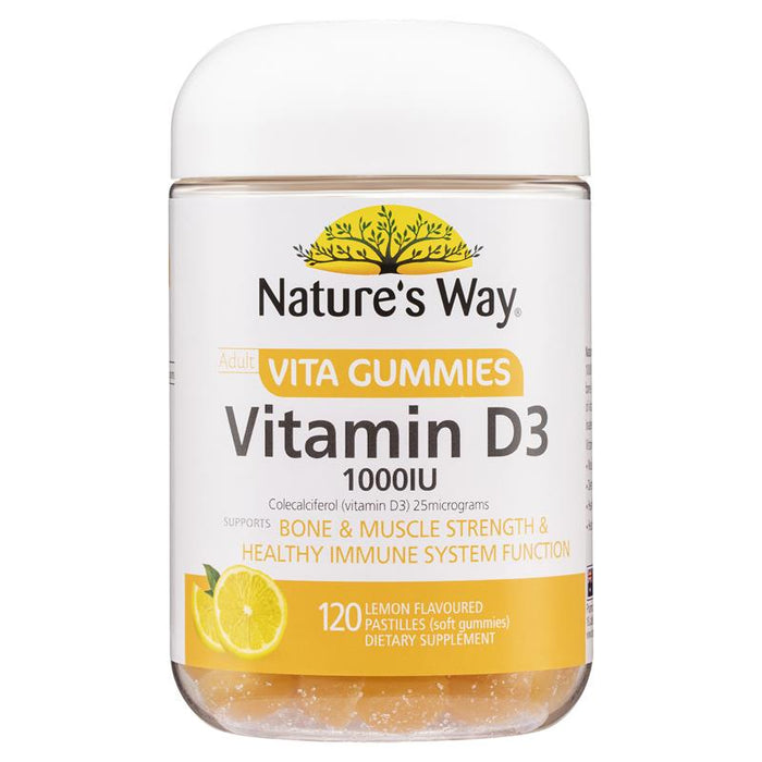 Natures Way NZ - Adult Vita Gummies Vitamin D3 120 - Lemon