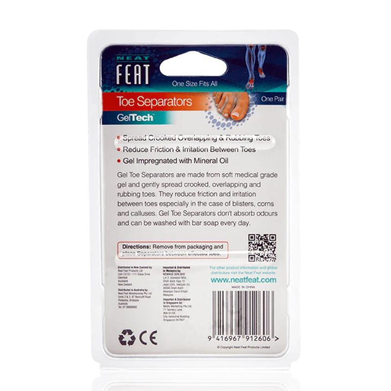 Neat Feat Gel Toe Separators for Toe Rubbing Prevention