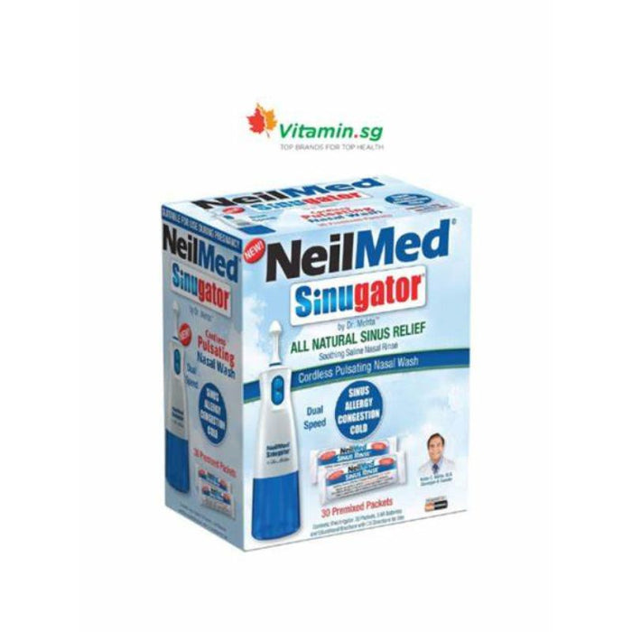 NeilMed Sinugator Cordless Pulsating Nasal Wash And Sachets 30