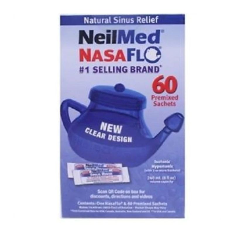 NeilMed Sinus Rinse NasaFlo (Neti Pot) And Sachets 60