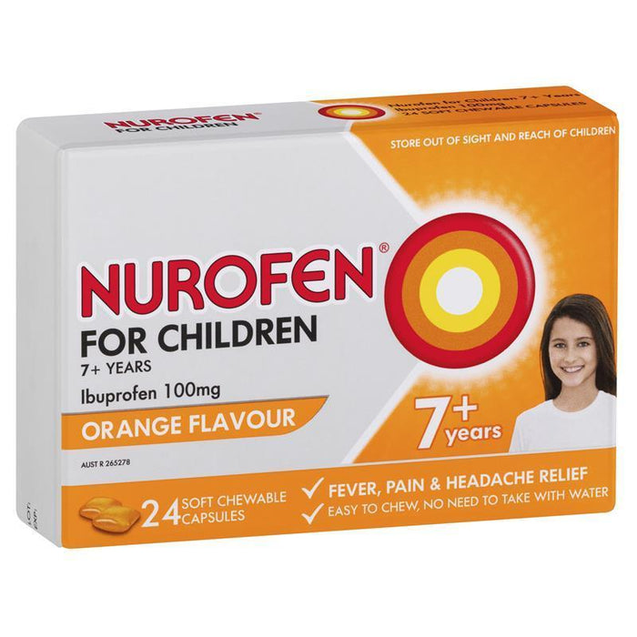 Nurofen for Children 7+ Chewable Capsules 24  Orange Flavour