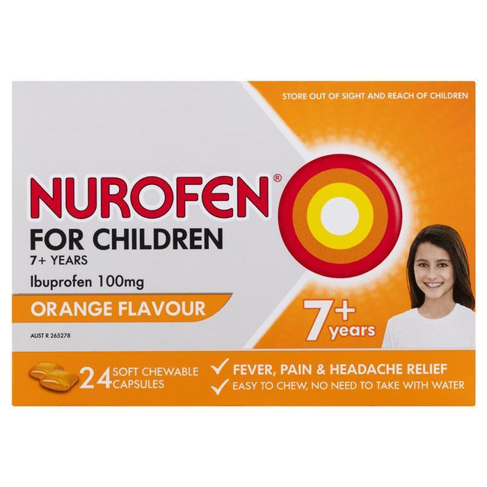 Nurofen for Children 7+ Chewable Capsules 24  Orange Flavour