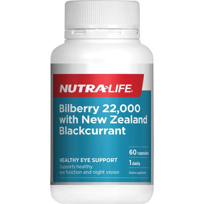 Nutralife Bilberry 22,000 Plus NZ Blackcurrant Capsules 60