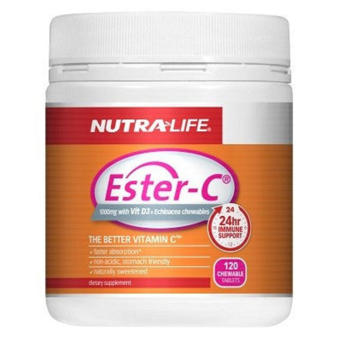 Nutralife Ester C with Vitamin D3 & Echinacea Chewable Tablets 120