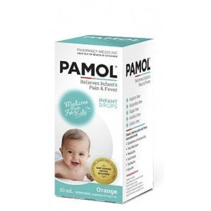 Pamol Orange Infant Drops For Pain & Fever 60ml