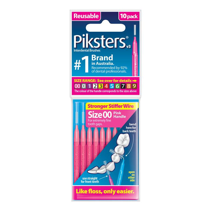 Piksters Interdental Toothbrush Size 00 Pink (10 Pack)