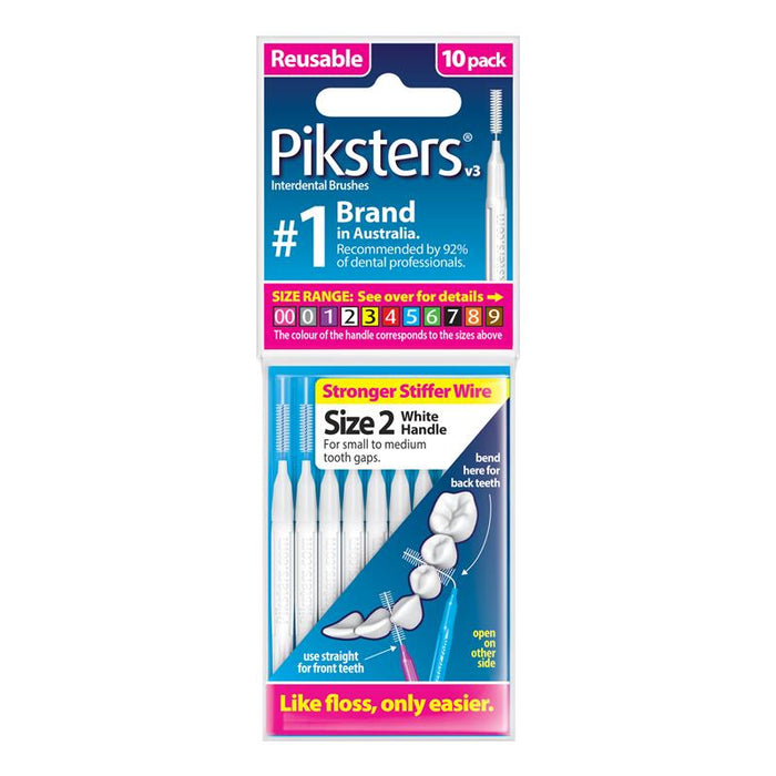 Piksters Interdental Toothbrush Size 2 White (10 Pack)