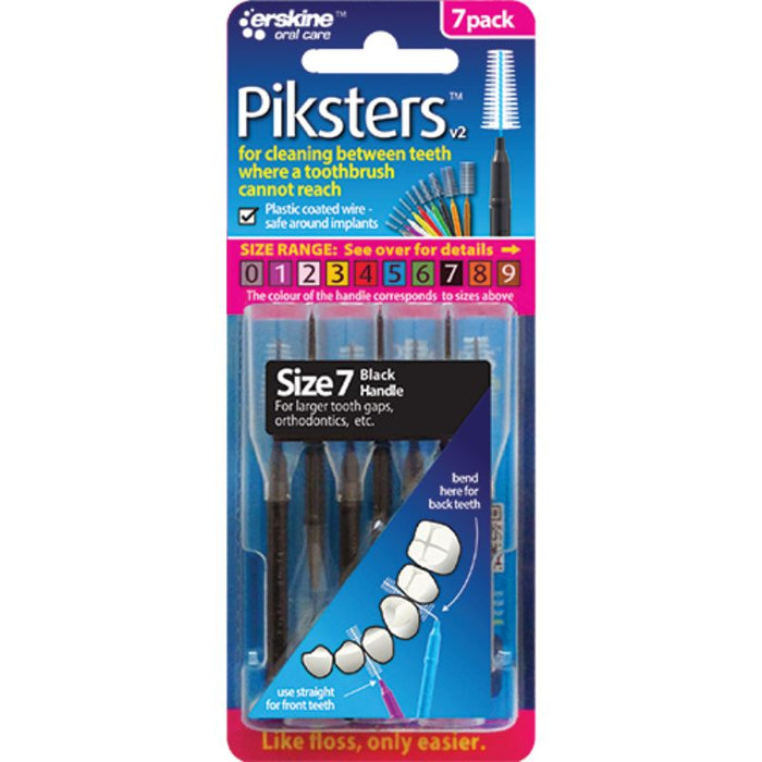 Piksters Interdental Toothbrush Size 7 Black (7 Pack)