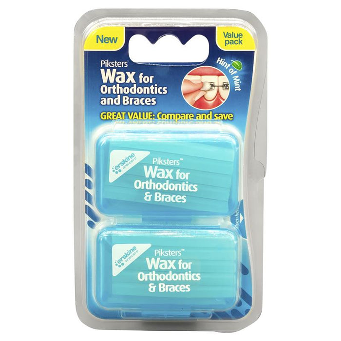 Piksters Wax for Orthodontics Braces Twin Pack (4 Colours)