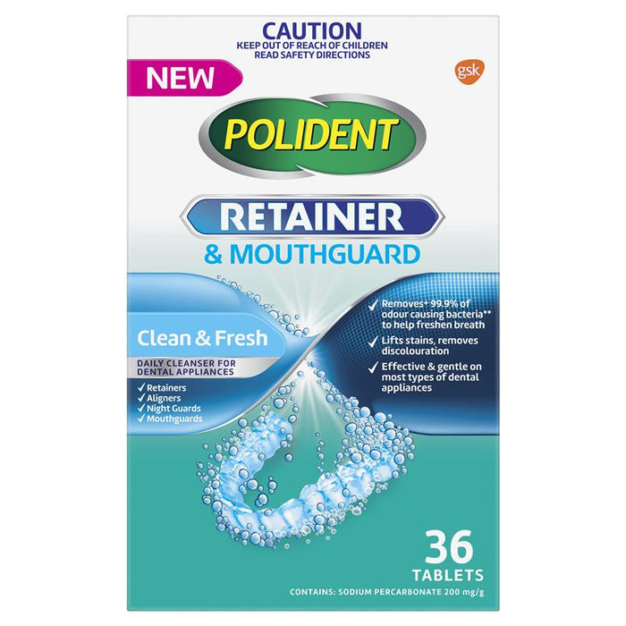 Polident Retainer and Mouthguard Daily Cleanser Tablets 36