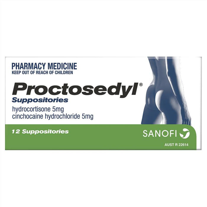 Proctosedyl Suppositories 12 Pack