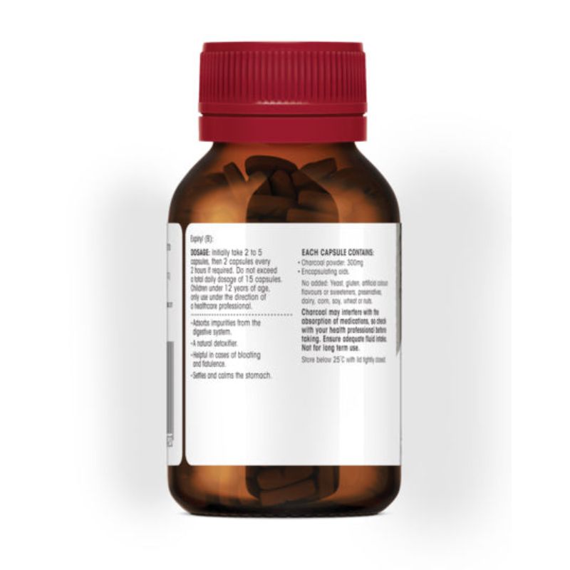 Red Seal Activated Charcoal 300mg Capsules 45