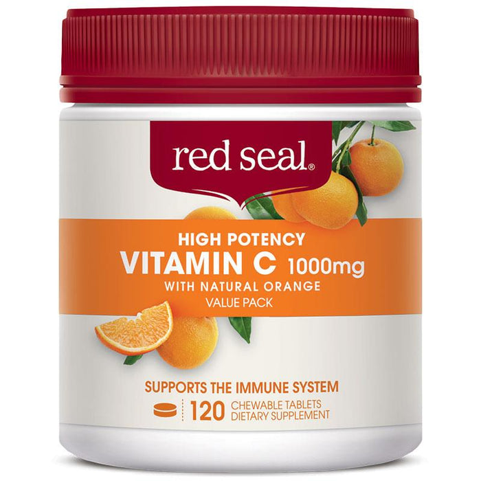 Red Seal Vitamin C 1000mg Chewable Tablets 120 - Natural Orange